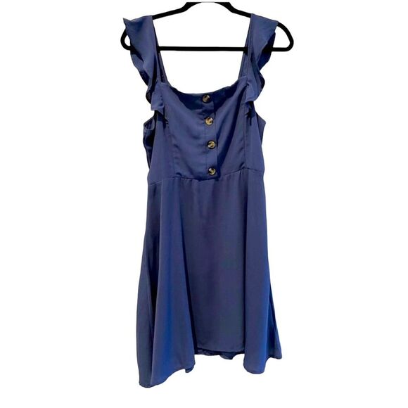 Bailey Blue Ruffle Mini Dress Smoky Blue Women’s Medium - Picture 1 of 6